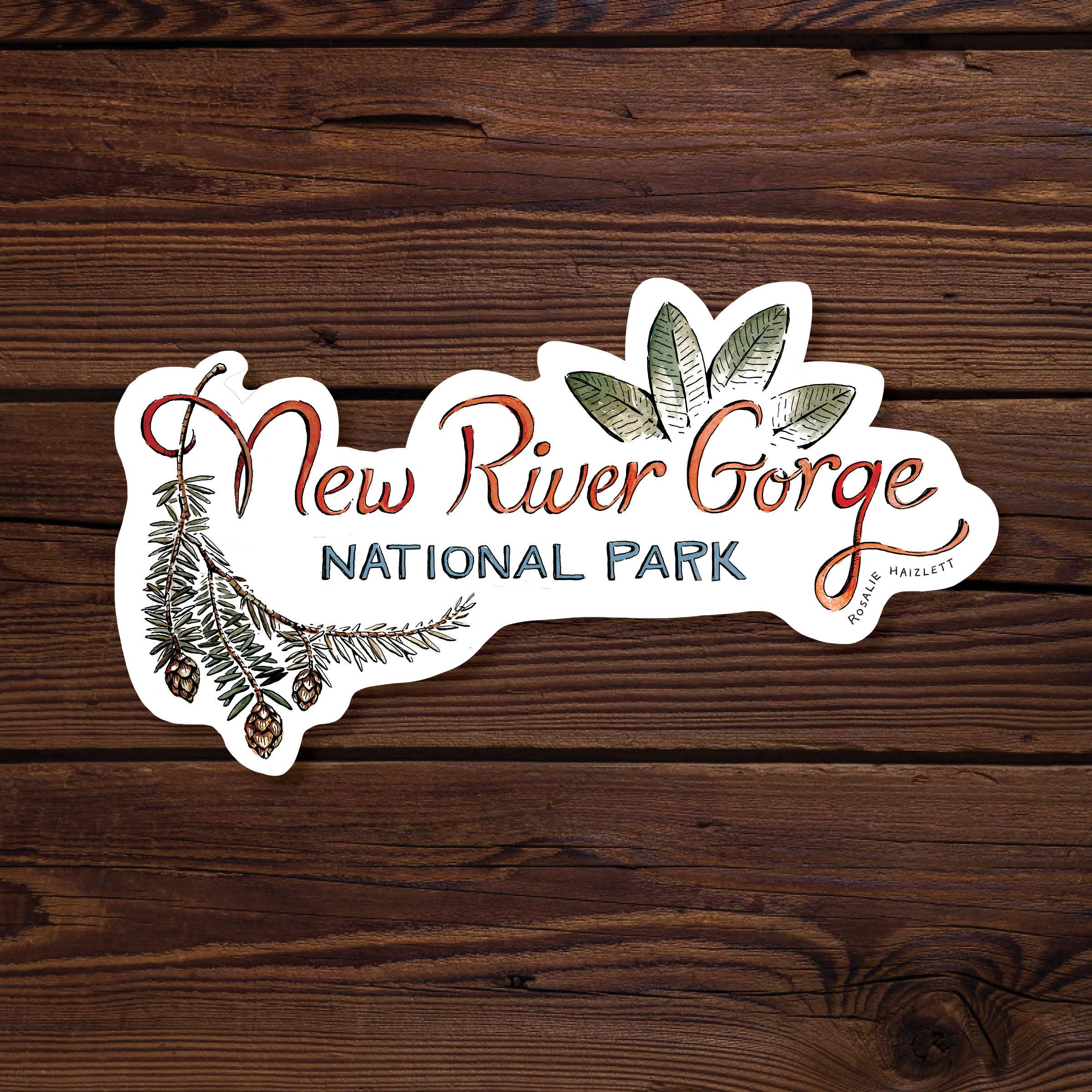 New River Gorge Waterproof Sticker – Rosalie Haizlett Illustration