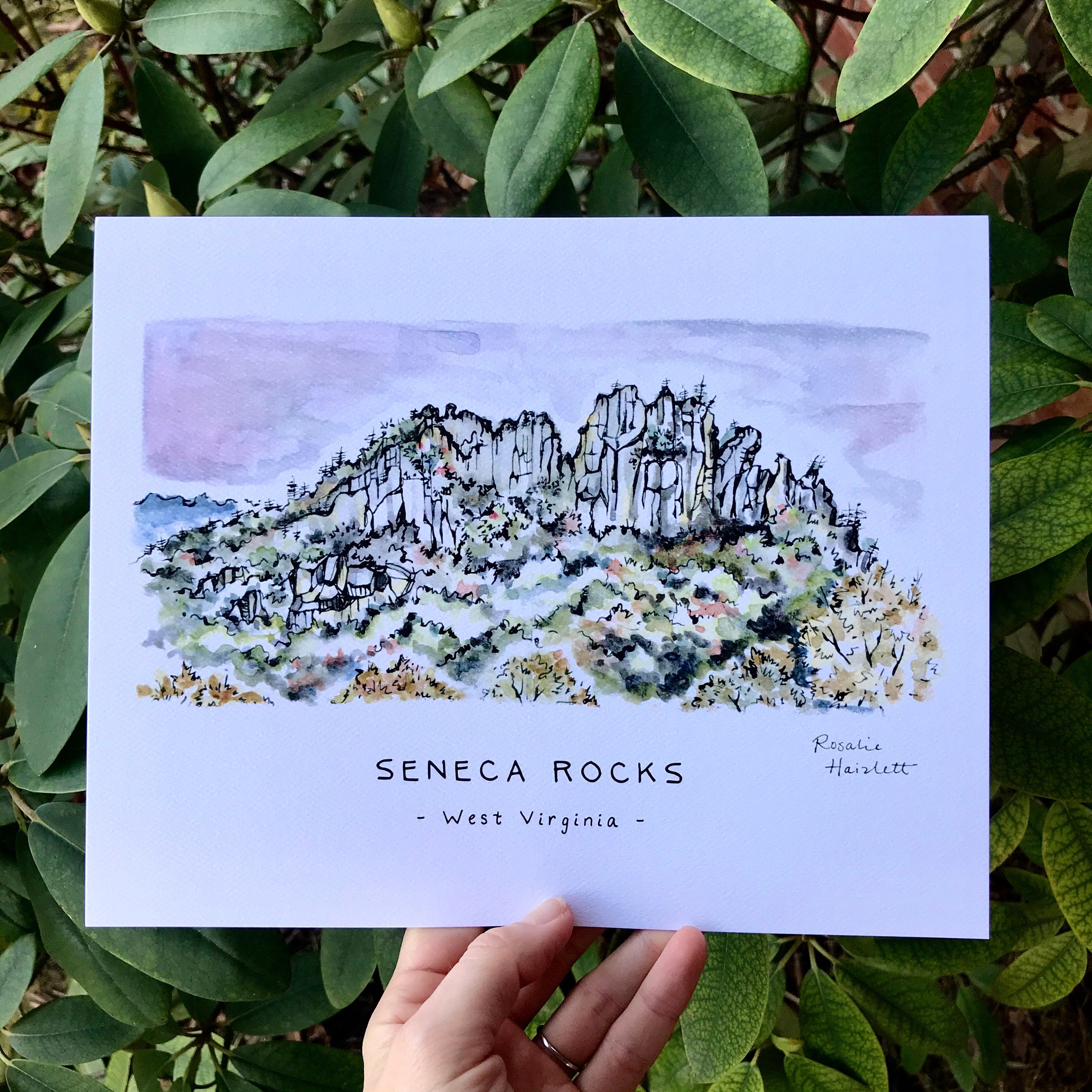 Seneca Rocks - Watercolor Art Print – Rosalie Haizlett Illustration